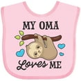 thumbnail image 3 of Inktastic My Oma Loves Me with Sloth and Hearts Boys or Girls Baby Bib, 3 of 4