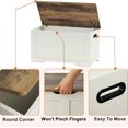 thumbnail image 6 of 31.5" Storage Chest, Wooden Storage Bench, Lift Top Toy Chest with 2 Safety Hinges, Large Toy Box, Entryway Shoes Bench for Living Room, Bedroom, Brown and Rustic White, 6 of 18