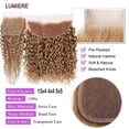 thumbnail image 3 of Paquete de cabello humano con cierre, extensiones de cabello rubio miel n. ° 27, 5x5 HD, ondas profundas de agua con Frontal, extensiones de cabello humano 100% crudo, Ofertas, 3 of 5