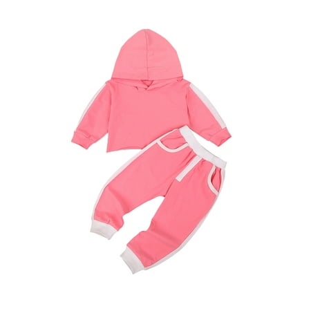 

Mioliknya Toddler Baby Girl Boy Fall Sports Clothes Long Sleeve T-Shirt Hoodie Sweatshirt Pants 2Pcs Set