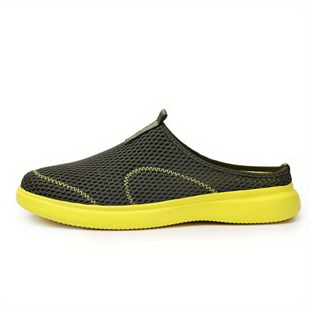 

Men s Mesh Half Sneakers Slip-on Mule Shoes Breathable Closed Toe Sandals