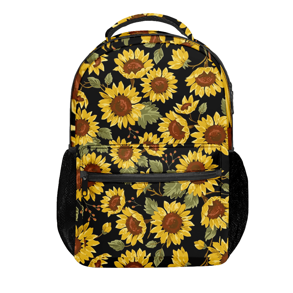 sunflowers-backpacks-for-school-girls-boys-lightweight-students-bookbag