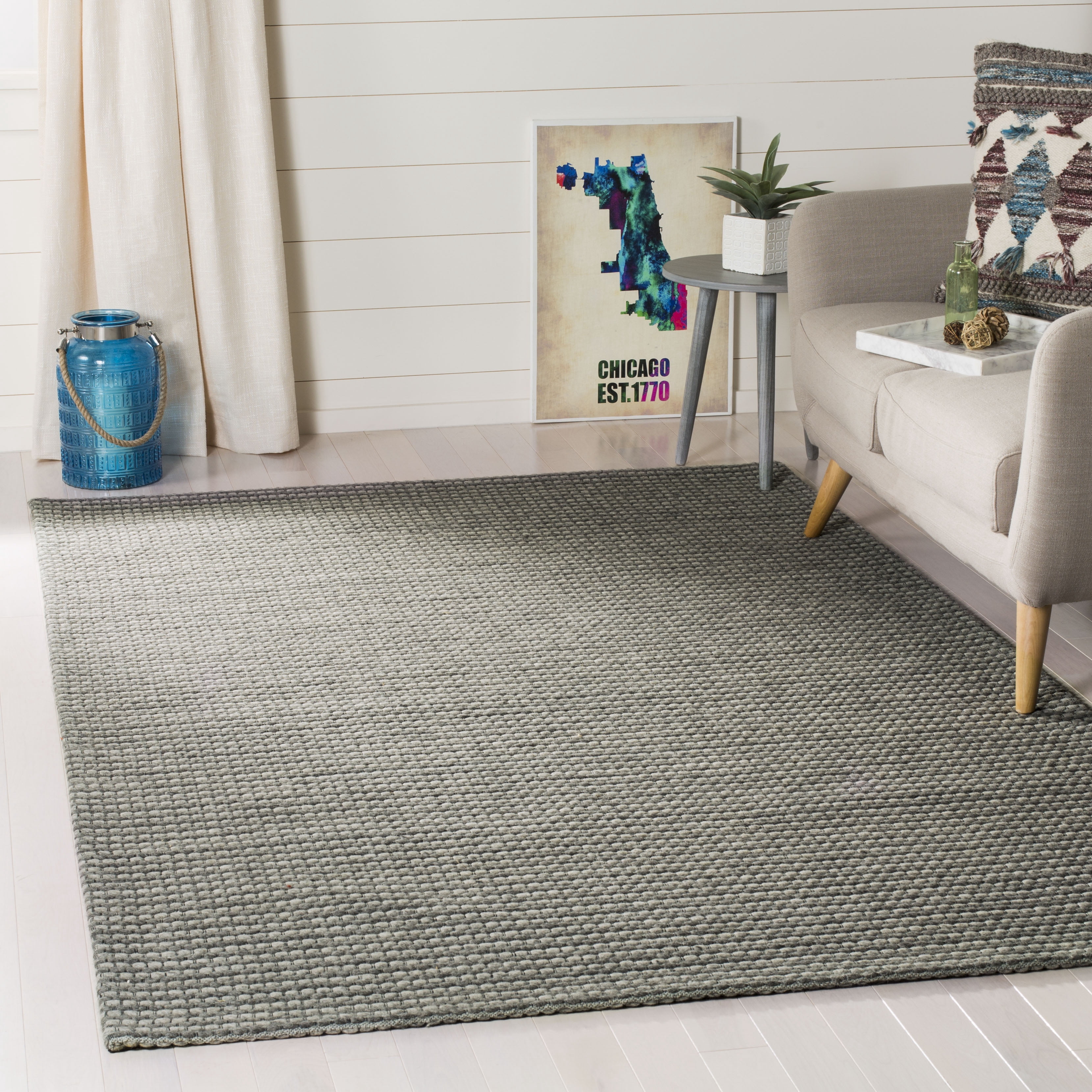 SAFAVIEH Natura Corine Geometric Area Rug, Dark Grey, 6' x 6' Square