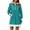 Lake blue, variant on Women Casual Long Sleeve Sweatshirt Dress Quaeter Zipper Lapel Loose Mini Dresses