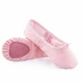 thumbnail image 2 of Xfvqtps Children Dance Shoes with Elastic Band Split Soft Soft Stretch Non Slip Solid Color Canvas Ballet Shoes Pink, 2 of 6
