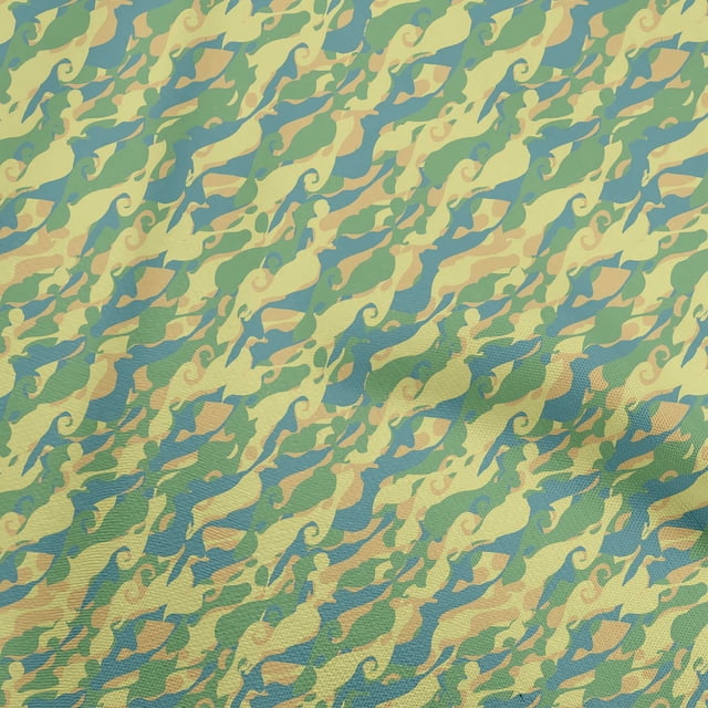 oneOone Rayon Teal Blue Fabric Abstracts Sewing Craft Projects Fabric Prints By Yard 56 Inch Wide