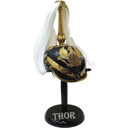 

THOR INSTRUMENTS Collectible Handmade Black German Pickelhaube Officer Helmet W/Stand Rustic Vintage Home Decor Gifts