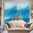 thumbnail image 2 of Light Blue Swag Curtain Valance for Windows, Gradient Abstract Waves Tranquility Sea Surface Window Treatments Short Swag Topper for Kitchen Windows Bathroom Bedroom, 36"x36", 2 of 8