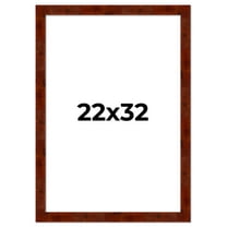 22x32 Walnut Brown Veneer Real Wood Picture Frame Width 1.75 inches | Interior Frame Depth 0.5