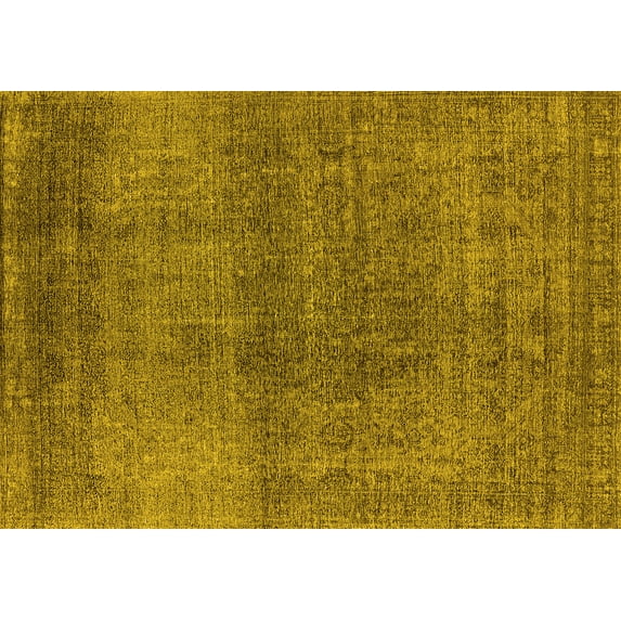 Ahgly Company Indoor Rectangle Oriental Yellow Industrial Area Rugs, 3' x 5'