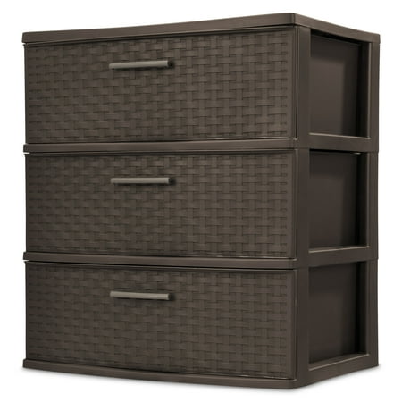 Sterilite, 3 Drawer Wide Weave Tower, Espresso (Best Storage Containers For College)