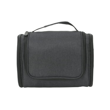 Protege Travel Polyester Hanging Toiletry Kit Organizer, Rich Black