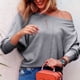 thumbnail image 5 of Top de mujer Gibobby suelto de Manga Larga Cuello redondo Forma de murciélago gris XL, 5 of 5