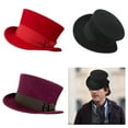 thumbnail image 2 of Fedora Top Hat Black Short Brim Dress Up Flat Top Hat Surprise Gift for Boyfriend Father Uncle Casual Cap, 2 of 8