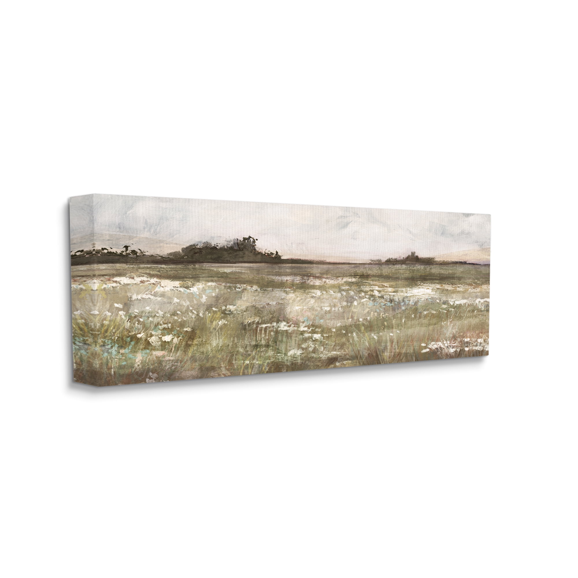 Stupell Industries Rural Country Meadow Nature Painting Gallery Wrapped Canvas Print Wall Art, 40 x 17