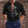 thumbnail image 1 of TIMIFIS Men's Dress Shirts Long Sleeve Floral Button Up Shirts Party Prom Wedding Shirt-BlackFall, 1 of 1