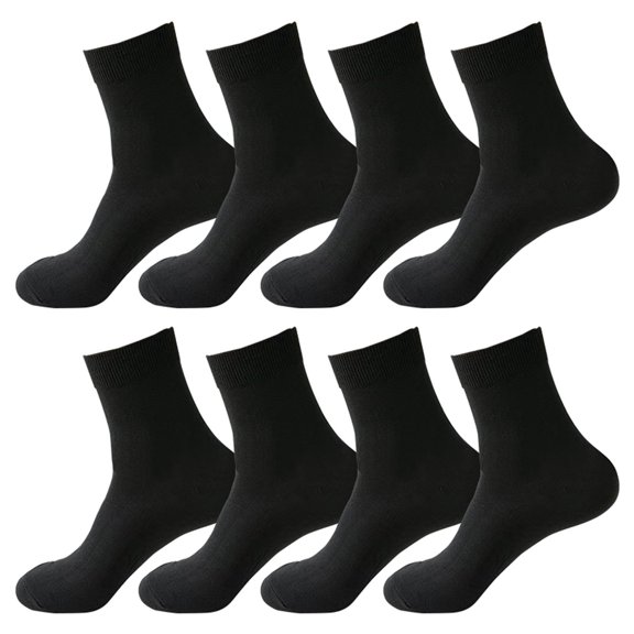 TELOLY Compression Socks for Women Unisex Crew Socks Thin Loose Fit Soft Wide Stretchy Toe 4 Pairs Black Compression Socks Black Compression Socks