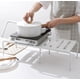 thumbnail image 4 of Estante de cocina retráctil que ahorra espacio | Organizador expandible para debajo del gabinete | Estante de almacenamiento de plástico blanco o gris | 27.16 x 9.44 x 5.9 pulgadas | 1 pieza, 4 of 6