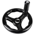 thumbnail image 4 of 1 Pce 12*125mm Roue à Main Ronde Noire à 3 Rayons pour Machine à Fraiser, 4 of 11