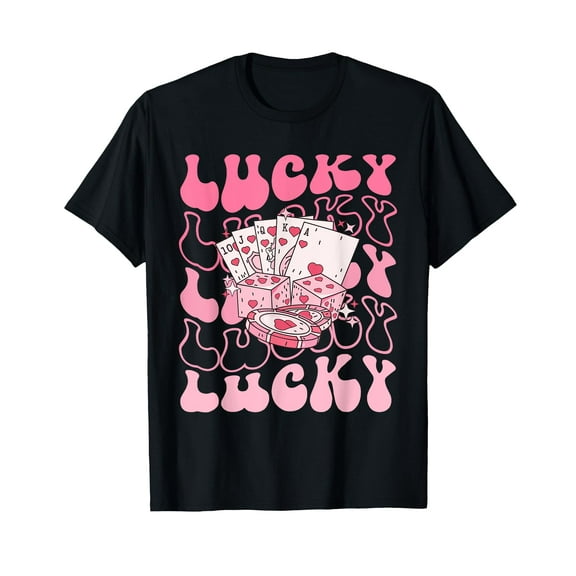 Retro Casino Bach Party Lucky Vibes Poker Dice Womens Mens T-Shirt