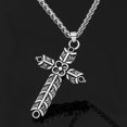 thumbnail image 3 of SHIQI-Nordic Viking Athelstan's Cross Ragnar Amulet Necklace - Double Side, 3 of 4