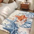 thumbnail image 5 of Eucalyptus Leaves Starfish Washable Area Rugs 4'x6', Shells Plants Summer Ocean Retro Low Pile Throw Living Room Rug Non-Slip Sturdy Edge Binding Carpet for Indoor Entryway Bedside Kitchen, 5 of 9