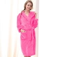 thumbnail image 1 of Ropa de casa pijamas de franela con capucha batas de baño de hotel de negocios pijamas largos y cómodos para parejas, 1 of 5