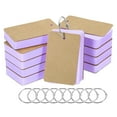 thumbnail image 1 of Unique Bargains 3.5' x 2' Blank Flash Cards with Rings Study Cards Index Cards Note Card Pre Hole Punched, Purple 500 Pack, 1 of 5