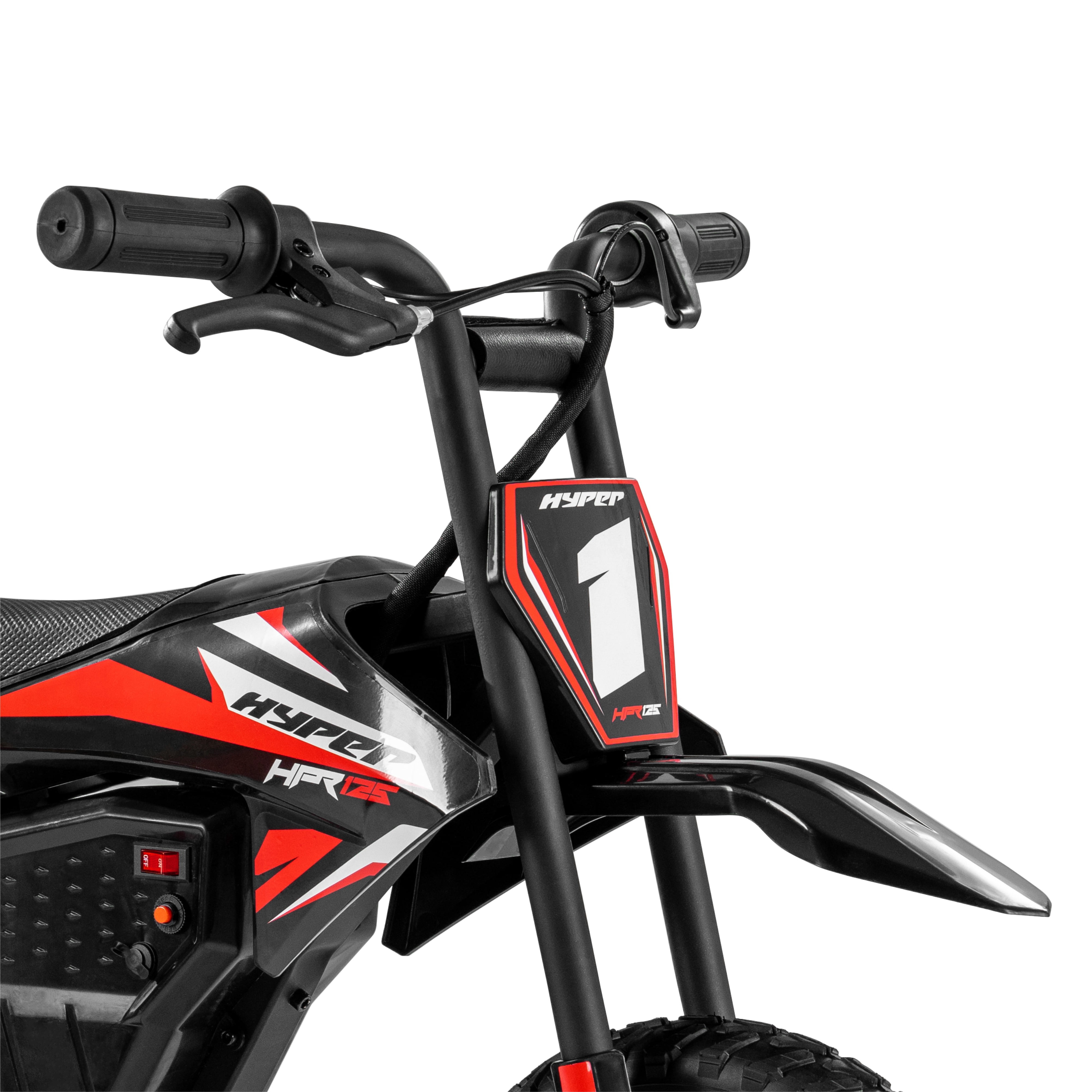 Hyper Toy Company, HPR125 12V Electric Dirt Bike, Children Ages 5-13, up to 8 MPH, Black/Red