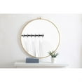 thumbnail image 3 of Metal frame Round Mirror with decorative hook 32 inch Brass finish, 3 of 5