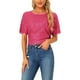 thumbnail image 1 of Camisa de lentejuelas INSPIRE CHIC para mujer, blusa brillante de manga dolman oversize, color rosa fuerte, 1 of 6