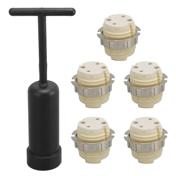 G9 Ceramic Lamp Holder, Tight High Temperature Resistance Lightweight Wear Resistant G9 Light Base Socket 5Pcs With Socket Ring Removal Tool For Spotlights