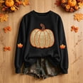 thumbnail image 5 of Enjoytime Halloween Womens Sweatshirt Pumpkin Print Long Sleeve Pullover Tops Fall Fashion Lightweight Casual Crew Neck Sweatshirts, 5 of 5