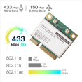 thumbnail image 3 of 5X RTL8821CE 802.11AC para Bluetooth 4.2 433Mbps 2.4Ghz / 5Ghz Banda Dual Mini PCIe WiFi TARJETA RTL8821 Soporte para Computadora Portátil / PC, 3 of 5