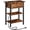 Rustic Brown, variant on HOOBRO Flip Narrow End Table with Power Outlets Industrial Home Coffee Table Living Room Bedroom BF341BZ01