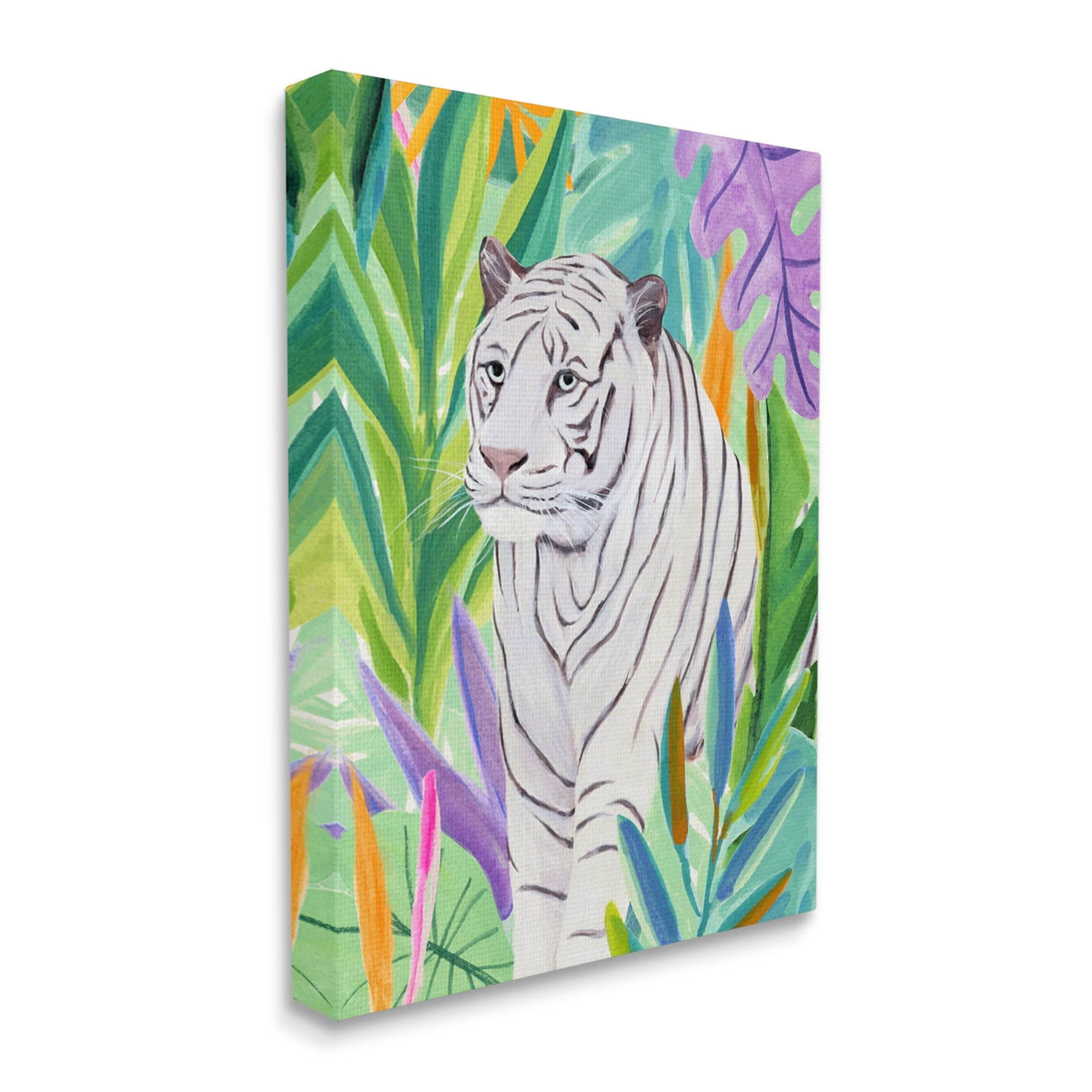 Stupell Bold Botanical Tiger Leaves Animals & Insects Painting Gallery Wrapped Canvas Print Wall Art