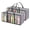 Gray, variant on PVC Dustproof Storage Bag Organizer with Handles for CDs Books Hats Clothes and Travel, See-Through and Folds Flat, Black, 1 Pack