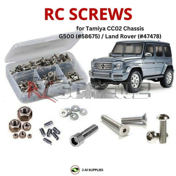 RCScrewZ Stainless Screw Kit tam220 for Tamiya CC02 Chassis G500 (58675) / Land Rover (47478) | SET