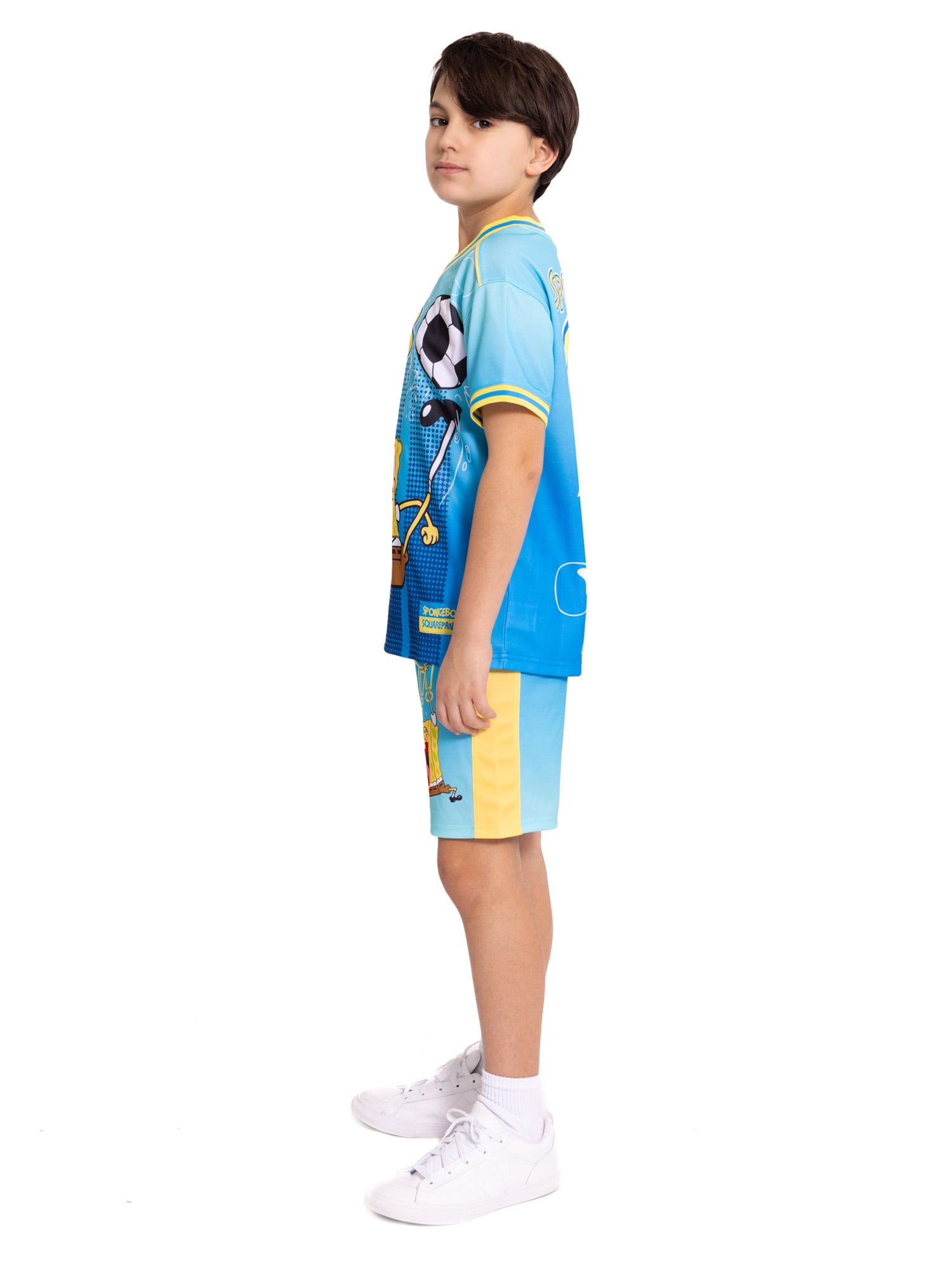 SpongeBob SquarePants Boys' Graphic Soccer Jersey and Shorts Set, 2-Piece, Sizes 4-16