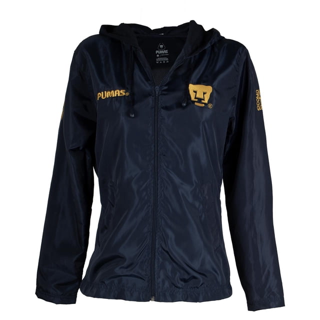 OLD SCHOOL SPORTS Pumas UNAM Chamarra Rompevientos Sport Azul/Dorado Mujer OLD SCHOOL SPORTS Pumas de la UNAM Pumas UNAM Sport repelente al agua