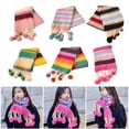 thumbnail image 2 of Dopamines Rainbow Kids Scarf Cozy Warmth Soft Knit Scarf Warm Children Scarf Comfortable Wearing Scarf for Ages 3 to12, 2 of 9