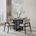thumbnail image 2 of 46" Modern Wood Round Dining Table,Tabacco Oak,Dining Room&Kitchen,Black, 2 of 7