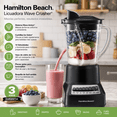 thumbnail image 3 of Licuadora Hamilton Beach Wave Crusher con Vaso de Vidrio de 1.2 Litros y 14 Funciones 700W Negra, 3 of 9