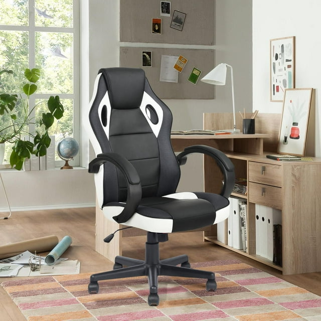 Homylin PU Leather Gaming Chair Desk High Back Swivel Rolling Racing Chairs Executive Desk Chair Adjustable Video Gaming Chairs