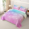 thumbnail image 3 of jejeloiu Rainbow Star Pattern Twin Quilt Set Kids,Abstract Galaxy Twin Coverlet Set For Girls,2 Pieces, 3 of 7