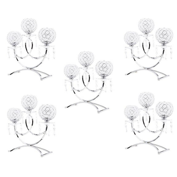 5pcs Tealight Candle Holders 3 Arm Candelabra For Wedding Holiday Birthday Anniversary Celebration Gifts
