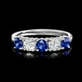 thumbnail image 4 of Ross-Simons 0.80 ct. t.w. Sapphire and .50 ct. t.w. Lab-Grown Diamond Ring in 14kt White Gold, Women's, Adult, 4 of 6