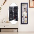thumbnail image 2 of HOMCOM Armoire à Bijoux Miroir Mural en Verre Véritable Verrouillé (Noir), 2 of 9