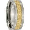 thumbnail image 4 of Titanium Brushed And Yellow Ip-Plated Mens 8mm Band (Size 7) Made In China tb275-7, 4 of 5