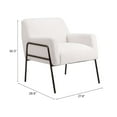 thumbnail image 3 of Charleston Accent Chair Cream Accent Chair, Modern Style, Shearling style fabric, Plywood, Indoor Living, 3 of 12